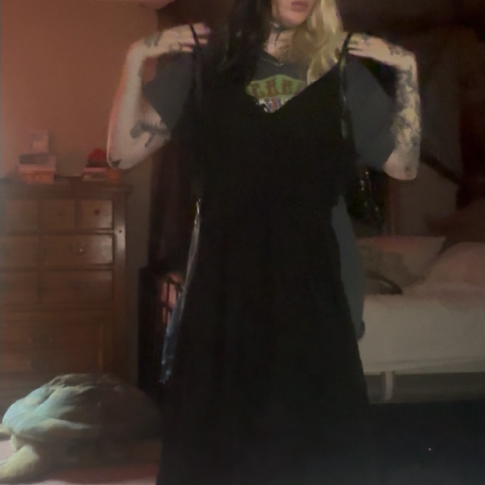 Rue21 Black V-Neck High Low Sundress